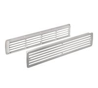Gedotec Grille de ventilation | 457 x 92 mm | 1 pièce | Grille de porte gris clair plastique ABS | Ventilation de porte pour épaisseur de porte 35-40 mm | Grille de ventilation carrée