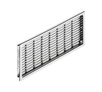 Gedotec Grille de ventilation en plastique | 1 pièce Grille d'aération chromée | H3611 | Dimensions : 230 x 68 mm | Version carrée et fendue avec bord de recouvrement | Rosace d'air à insérer - Grille