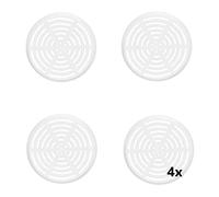 Gedotec Grilles d'aération rondes pour l'évacuation de l'air | 4 pièces Grilles d'évacuation d'air blanches 60mm | Intérieur et extérieur | BREATHE | Rosette d'air fendue en plastique
