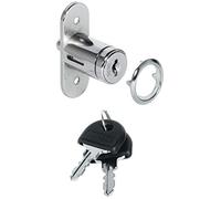 Gedotec H6108 Serrure à Cylindre avec 2 Clés pour Portes Coulissantes | Loquet de Verrouillage Métallique pour Armoire, Vitrine en Verre | Barillet pour Meubles, Cuisine, Salon, Chambre, Terrarium
