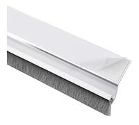 Gedotec Joint à brosse autocollant | 1 pièce brosse à bande pour porte de garage Joint de brosse de porte avec garniture épaisse | Longueur 1000 mm | Joint de porte en aluminium argenté