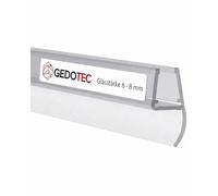 Gedotec Joint central 180° pour porte de douche 2 m - joint de douche 6-8 mm avec levre laterale - joint de fond en verre PVC hydrofuge resistant UV - cabine de douche