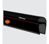 Gedotec Joint de porte de douche strié | 2000 mm | Épaisseur de verre 6 à 8 mm | Joint de douche de qualité supérieure noir | Lèvres d'étanchéité en PVC souple | Joints de douche pour portes de douche