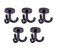 Gedotec KITA RAL 7016 Lot de 5 crochets rotatifs en plastique - Triple crochet anthracite - Pour plafond, garde-robe, maternelle, patère rotative à visser