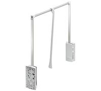 Gedotec Kleiderlift moderne - Lift pour armoire robuste Wardrobelift stable - Tringle à vêtements compacte - Modèle Servetto | Tringle à vêtements rabattable blanc/vernickelt | Largeur réglable 770