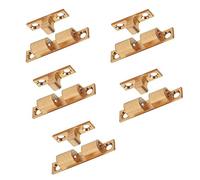 Gedotec Loqueteau à Double Bille | Profi Ideal | Serrure de Portes d'Armoire Intérieure | Fermeture de Placard et Meuble | Facile à Installer | Acier Inoxydable et Laiton | 9 x 49 mm | 5 Pièces