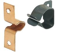 Gedotec Loqueteau à ressort en acier bleu | Loqueteau de porte à visser | Loquet de porte de meubles CLICK | Fermeture pour caravane, cuisine - 32 x 11 x 15 mm | Lot de 5