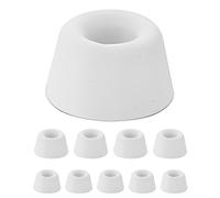Gedotec Lot de 10 butées de porte en caoutchouc de qualité supérieure - Blanc - 20 x 10 mm - À visser ou à coller - Petit butoir de porte pour portes de chambre