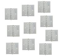 Gedotec Lot de 10 charnières de meuble en métal avec tige rivetée en laiton - 60 x 60 mm - Charnière de caisse en acier galvanisé - Bande de charnière à visser - Bande de meuble roulée selon la norme