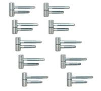 Gedotec Lot de 10 charnières de porte intérieure Fl 2 pièces - Sangles de perçage pour portes plissées - Diamètre : 16 mm - Acier galvanisé - Charge maximale : 100 kg - Lot de 10 charnières de porte