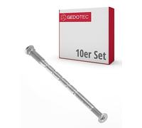 Gedotec Lot de 10 vis pour meubles M4 | Vis à douille | Vis de connexion en acier inoxydable M4 x 75 mm | Connecteur d'armoires cruciformes PZ2 et lame plate | Pour poignée de porte - Ferrures de