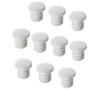 Gedotec Lot de 100 butées de porte pour meubles et tiroirs - Alésage de 6 mm de diamètre - Plastique blanc - Amortisseurs à enfoncer dans le bois