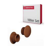Gedotec Lot de 100 capuchons de vis en plastique - Marron - H1117 - Capuchons de meubles pour perçage aveugle de 10 mm de diamètre - Lot de 100 embouts pour perçage de vis