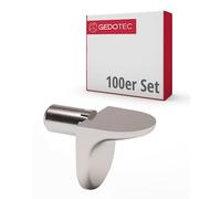 Gedotec Lot de 100 supports de sol en métal - Diamètre du trou de perçage : 5 mm - Idéal pour les planchers en bois - DAN - Support de meuble à insérer - Support de sol - Support de sol d'angle