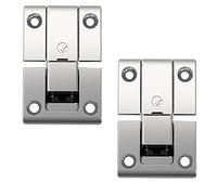Gedotec Lot de 2 charnières à rabat 3D réglables - KIMANA | Charnière de meuble en 3 parties | Acier nickelé | Charnières de porte pour meubles & abattants | Lot de 2