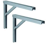 Gedotec Lot de 2 consoles pliantes - 400 mm - Charge maximale : 180 kg - Console de table pliable Profi-Line en acier massif fabriquée en Allemagne - Rallonge de table, meuble de camping-car, console