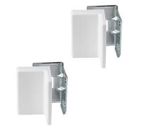 Gedotec Lot de 2 supports de placard réglables à visser | Capuchon blanc | Acier galvanisé | Capacité de charge de 150 kg | Lot de 2 - Fixations pour armoires murales et montage mural