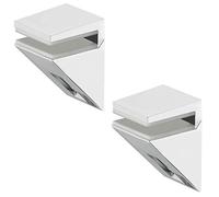 Gedotec Lot de 2 supports d'étagère design en acier inoxydable - Solaires - Pour tablettes d'épaisseur de 5 à 10 mm - Support mural avec capacité de charge de 20 kg - Design en métal