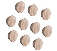 Gedotec Lot de 20 capuchons ronds pour trous en bois - H1137 - Frêne naturel - Capuchons en bois pour alésage aveugle de 12 mm de diamètre - Diamètre total : 17 mm - Lot de 20