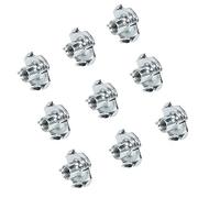 Gedotec Lot de 25 écrous à visser en métal avec 4 pointes de frappe - Filetage intérieur M8 x 9,8 mm - En acier galvanisé
