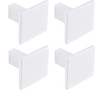 Gedotec Lot de 4 boutons de meuble design en métal massif - Blanc mat | Lot de 4 poignées d'armoire modernes | Rock | Bouton d'armoire au look classique | Bouton design - 28 x 28 mm | Bouton de meuble