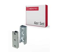 Gedotec Lot de 4 connecteurs de meubles cachés - Connecteur de lit solide en métal - Raccord de suspension pour lits, meubles et construction métallique - Charge maximale : 250 kg - Lot de 4