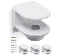 Gedotec Lot de 4 supports à tablette RM03 blanc mat, supports pour tablette en verre pour épaisseurs de verre de 6-11 mm, pince en verre avec vis de serrage et support en verre, matériel de montage