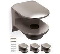 Gedotec Lot de 4 supports à tablette RM03 en acier inoxydable, supports pour tablette en verre pour épaisseurs de verre de 6-11 mm, pince en verre avec vis de fixation et support en verre, matériel de