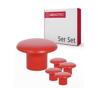 Gedotec Lot de 5 boutons de meuble pour chambre d'enfant - Diamètre : 32 mm - Couleur : rouge - Poignées de meubles en plastique - Coloré - Boutons d'armoire colorés - Boutons de meubles pour enfants