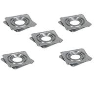 Gedotec Lot de 5 ferrures rotatives à 360° à visser - Acier galvanisé - Roulement à billes à pression 80 kg - Plateau tournant robuste 81 x 81 x 10,5 mm - Plateau tournant pour plateaux de table,