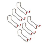 Gedotec Lot de 6 crochets muraux à visser en acier galvanisé | Duo | 6 crochets pour appareils Longueur : 325 mm avec matériel de fixation | Crochet polyvalent en métal | Support mural Garage |