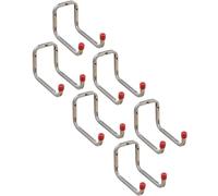 Gedotec Lot de 6 crochets muraux à visser en acier galvanisé | Duo | 6 crochets pour appareils Longueur : 173 mm avec matériel de fixation | Crochet polyvalent en métal | Support mural Garage |