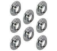 Gedotec Lot de 8 supports de tringle de placard en métal chromé brillant - Support de tringle de placard Ø 25 mm - Fixation pour équiper votre garde-robe - Support de tringle à vêtements - Cintre de