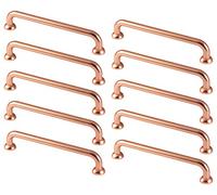 Gedotec Megan - Lot de 10 poignées d'armoire de cuisine vintage - 128 mm - Pour meubles et commodes - En cuivre poli - Avec vis