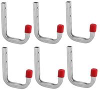 Gedotec Mono Lot de 6 crochets muraux à visser en acier galvanisé Longueur : 80 mm avec matériel de fixation inclus Crochets multi-usages en métal Montage mural
