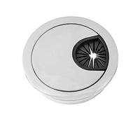 Gedotec Passe Cable Bureau Informatique - Organisateur de Bureau Cable Management - Table d'Ordinateur, Plan de Travail, Meuble Rangement- Guide Fils Métallique - Chrome Poli - Ø 80 mm -1 Pièce