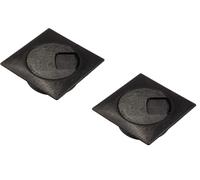 Gedotec Passe-câbles de bureau en plastique ABS robuste | 2 passages de câbles carrés 80 mm | PLAZA | Boîte de câble noire | Gaine de câble rectangulaire pour enfoncer | Passe-câbles bureau