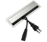 Gedotec Passe-câbles pupitre Guide-câbles carré avec Joint Brosse & Couvercle à charnière - Pro | Prise de câble 180 x 46 mm | Passage de câble Aluminium Argent | 1 Pièce