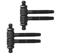 Gedotec Paumelles à Percer | 2 Pièces - Paumelles design en 2 parties pour portes en bois | Noir Antique Mat | Charnière de porte avec tête décorative Gr. 16 | Pour portes intérieures et bâtis portes