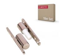 Gedotec Paumelles de rénovation en acier nickelé | 10 pcs charnière de porte avec technique de palier lisse sans entretien | Diamètre : 15 mm | Paumelles pour portes en bois