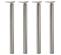 Gedotec Pieds Ajustables H1730 Chromé Poli pour Table de Cuisine, Bureau, Salle à Manger | Accessoires pour Meubles Design | Hauteur de 700 à 880 mm - Plaque de Montage | Lot de 4