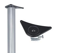 Gedotec Pieds de Table métal Argent Mat D 60 mm | 1 pièce | Pieds de Table réglables |Hauteur 710 mm + 30 mm | matériel de Fixation Inclus