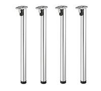 Gedotec Pieds de Table Rabattables | Rondella | Hauteur 705 mm | Tube de Pied Ø 50 mm | Set de 4 | Chrome Poli | Pieds de Meuble réglables en Hauteur | Capacité de Charge 100 kg