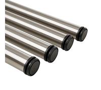 Gedotec Pieds Table Réglable Acier - Support Ajustable de Table de Cuisine, Salon, Bureau, Plan de Travail - Protection Plastique, Tube Acier Anodisé, Plaque Zamak - Hauteur 710 + 30 mm, Lot de 4