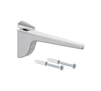 Gedotec PINOCCHIO Support d'étagère design en aluminium argenté | 1 pièce - Support d'étagère pour charges lourdes | Étagère murale en métal | Support d'étagère avec charge maximale de 50 kg