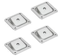Gedotec Plaques de Fixation Pieds Meubles Coudée | Plaque de boulonnage 10 ° | Lot de 4 | Métal Galvanisé | avec Filetage M8 | pour Pieds de Meubles et de Table | sans vis