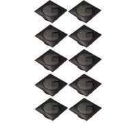 Gedotec Plaza Passe-câbles en plastique ABS solide | 10 pièces de passages de câbles carrés 80 mm | Plaza | Boîte de câble noire | Gaine de câble rectangulaire pour enfoncer | Gaine de câble bureau