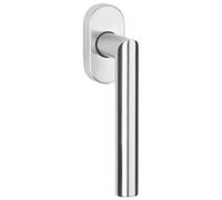 Gedotec Poignee de Fenêtre | 1 Pièce - Poignée pour fenêtres en bois avec matériel de fixation | Acier Inox Brossé Mat | Forme de L | Olive de fenêtre oscillo-battante sans cylindre de fermeture