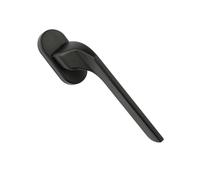 Gedotec Poignée de fenêtre métallique noir mat | Olive de fenêtre sur rosace ovale | DROITE | Olive de fenêtre oscillo-battante sans cylindre de fermeture | 1 pièce | Ferrure de fenêtre pour fenêtre