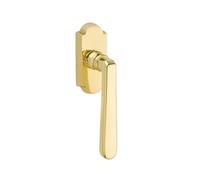 Gedotec Poignée de Fenêtre Or | Longueur 109 mm | 1 Kit Olive à Grille | Laiton Poli Brillant | Poignée de fenêtre sans cylindre de fermeture Premium Ferrure de protection